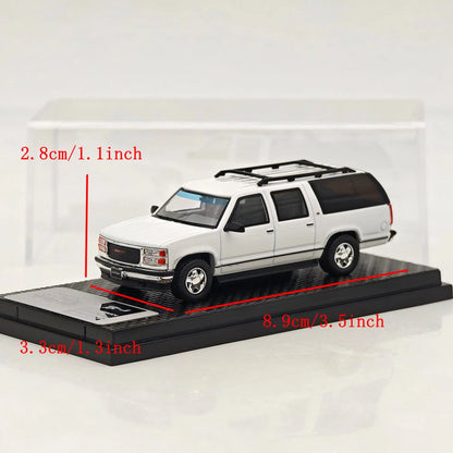Bliss 1:64 Suburban GMT400 SUV Modèle réduit de voiture moulée sous pression blanc/noir modèle sport