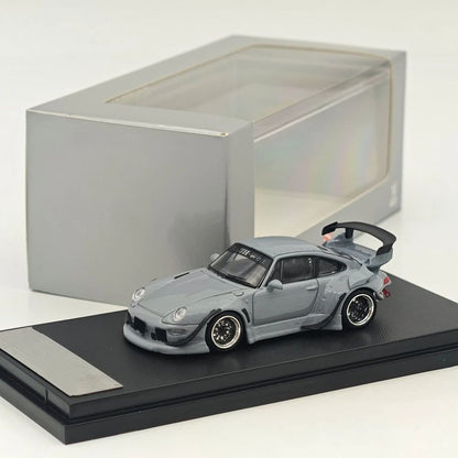 1:64 SW 993 911 Cement Grey Low & High Wing Diecast Model Car Collectible