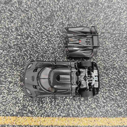 MJ 1/64 Koenigsegg one1 Customized Diecast Toys Car Models Miniature Hobby Collection Gifts Black Carbon