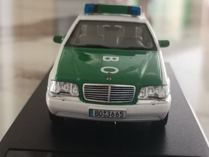 1:43 Scale W140 S-Class German Polizei Resin Car Model Collectible Gifts