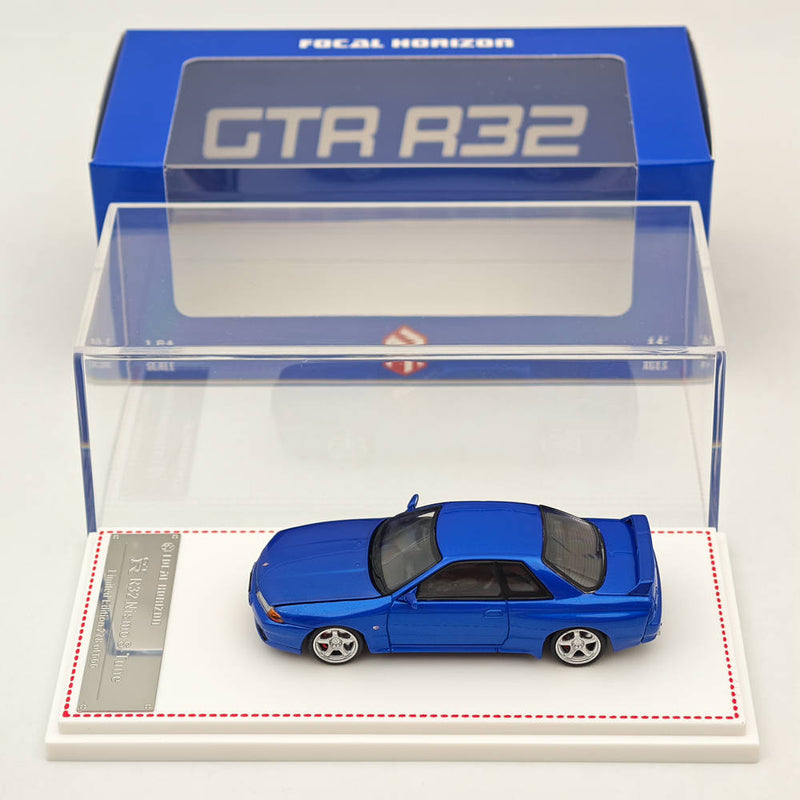 1:64 FH Nissan Skyline GTR R32 Nismo S-Tune Sports Blue Model Diecast Metal Car Collection Auto Gift