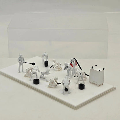 1/43 Scale F1 Pit Crew Resin Figures 12pcs Set for Racing Car Model Diorama