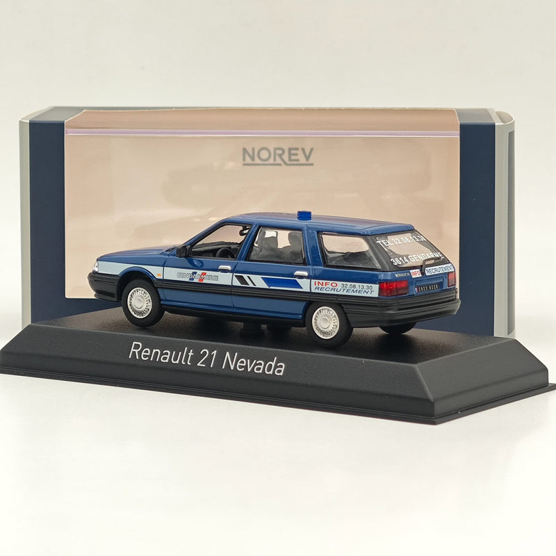 1/43 Norev Renault 21 Nevada 1992 Gendarmerie France Diecast Model Cars Blue