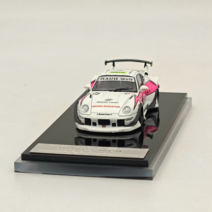 Modèle réduit de voiture moulé sous pression SW RWB 993 Rauh-Welt Modified Pink #23 Short Wing Limited au 1/64 