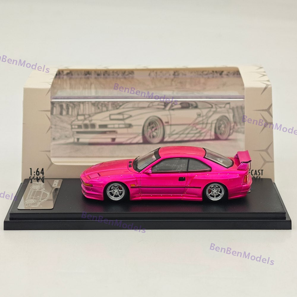 1/64 Rhino Model RM 850CSi E31 Pink Coupe WideBody Sport Model Diecast Metal Car