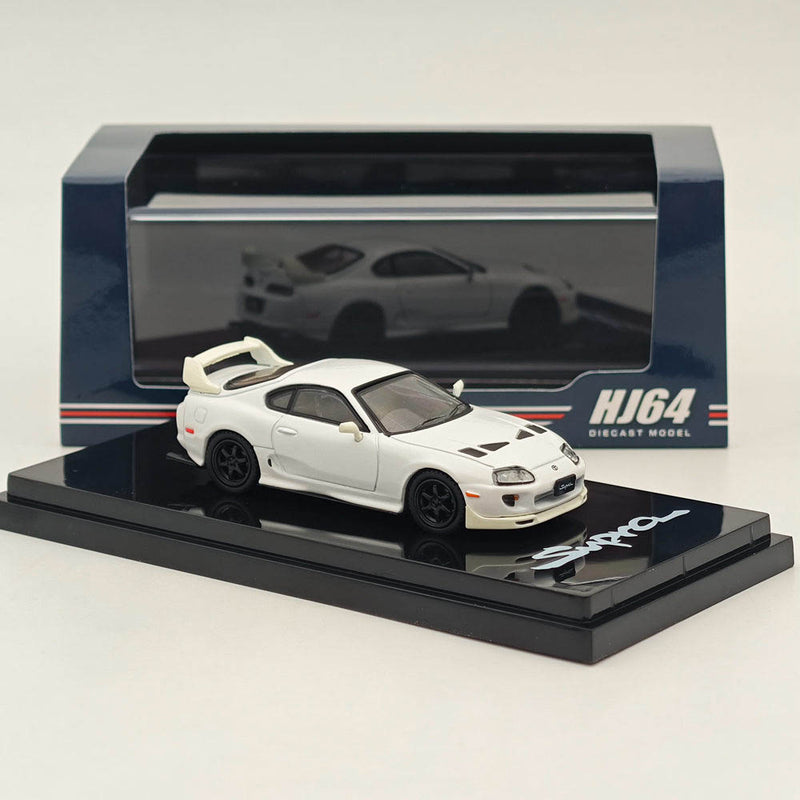 Hobby Japan 1/64 Toyota SUPRA (JZA80) JDM CUSTOMIZED VERSION WHITE II HJ644042W Diecast Models Car Collection