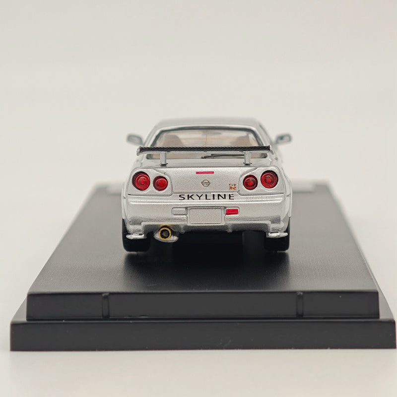 STREET WARRIOR 1/64 Nissan Skyline GTR BNR-34 Z-Tune Silver High REV Series Diecast Models Car Toy Limited 599 Collection