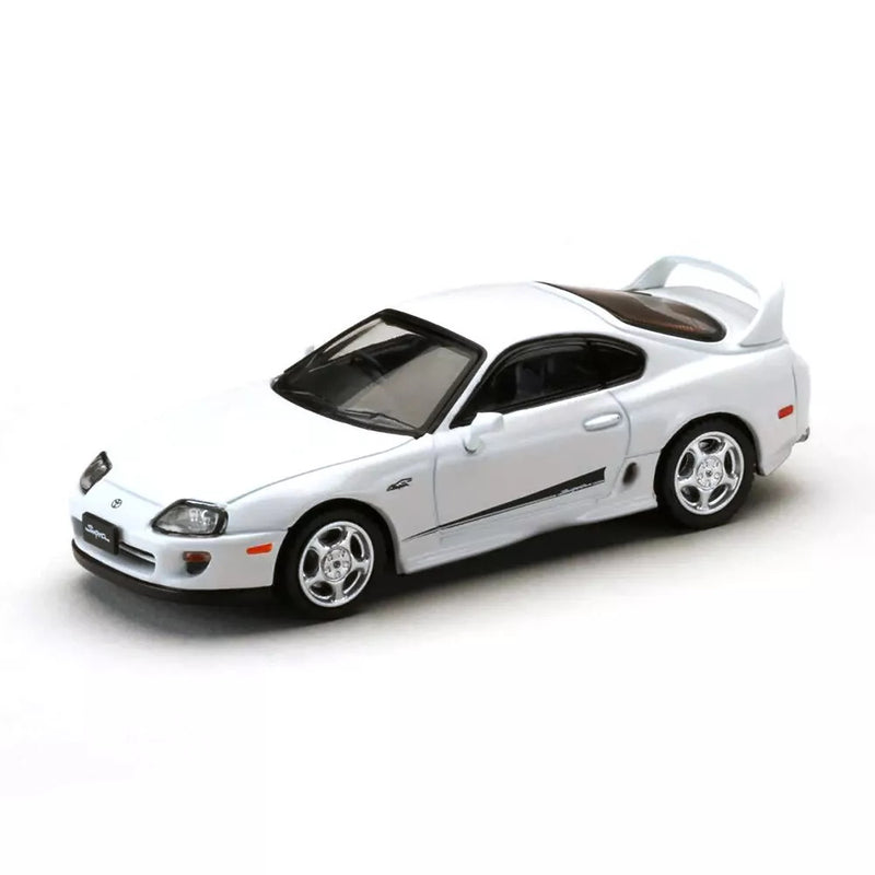 Hobby Japan 1/64 Toyota SUPRA RZ JZA80 GENUINE CUSTOMIZED VER with ActiveSpoiler White HJ643042W Diecast Models Car Collection