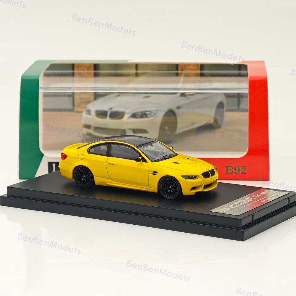 Fine model 1/64 BMW M3 E92 COUPE Diecast Model Car Limited Collection Yellow