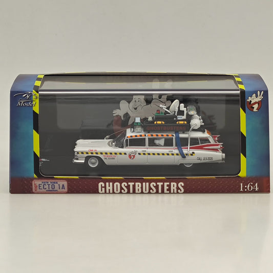 Modèle réduit de voiture miniature moulé sous pression Cadillac Ghostbusters ECTO-1A à l'échelle 1/64 