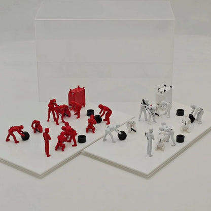 1/43 Scale F1 Pit Crew Resin Figures 12pcs Set for Racing Car Model Diorama