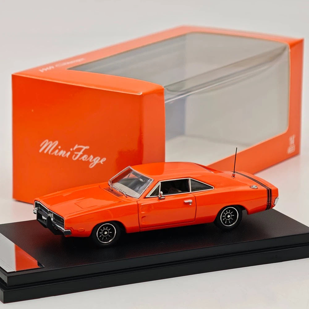 1:64 Mini Forge 1969 Charger R/T Red Diecast Metal Car Limited Collection