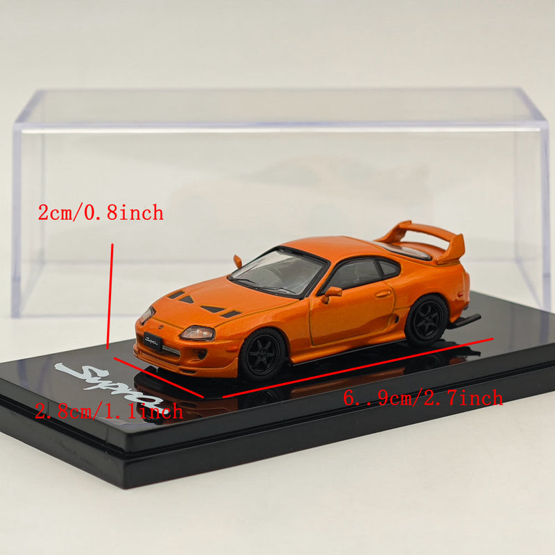 Hobby Japan 1/64 Toyota SUPRA (JZA80) JDM CUSTOMIZED VERSION ORANGE METALLIC HJ644042P Diecast Models Car Collection