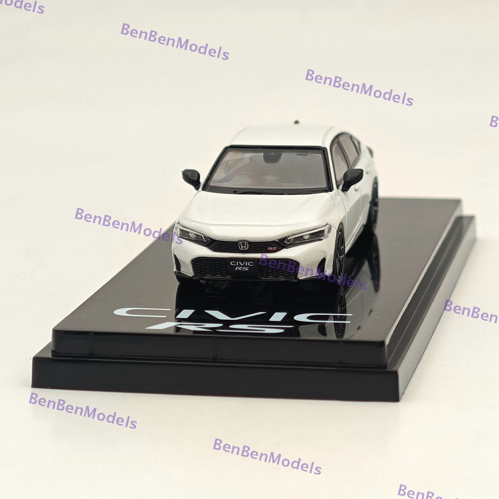 1/64 Hobby Japan CIVIC RS Platinum White Pearl Diecast Model Car HJ642046AW
