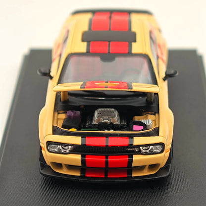 Stance Hunters 1/64 Dodge SRT Hellcat Desert Yellow Diecast Model Car Collection