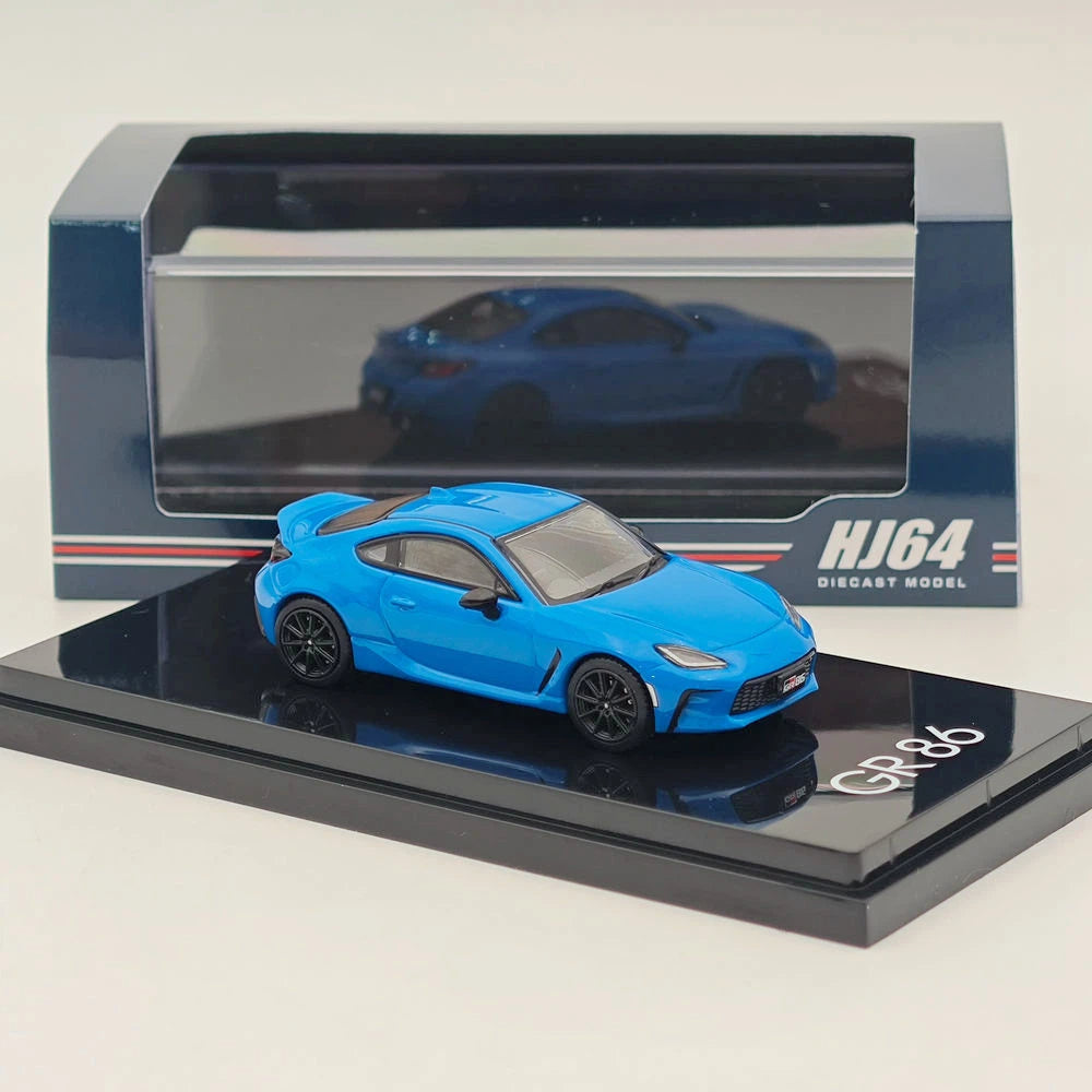 Hobby Japan 1:64 GR86 RZ With Rear Spoiler Diecast Alloy Model Car HJ644048BL