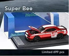 SH 1:64 Challenger SRT8 Hellcat Voiture miniature en métal à capot ouvrant Édition limitée