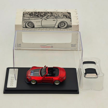 Rhino Model RM 1:64 S2000 Color changing purple/Red Wide body modified convertible hardtop Diecast Model Car Collectible