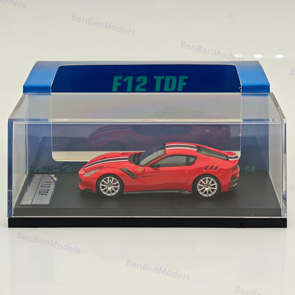 1/64 SH Ferrari F12 TDF Hood Opens Diecast Models Car Limited Red pull flower