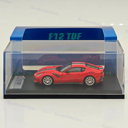 1/64 SH Ferrari F12 TDF Hood Opens Diecast Models Car Limited Red pull flower