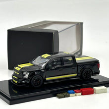 Funny Model 1/64 SHELBY F-150 Shelby Super Snake Pickup Black Yellow Stripes Diecast Model Car Collection