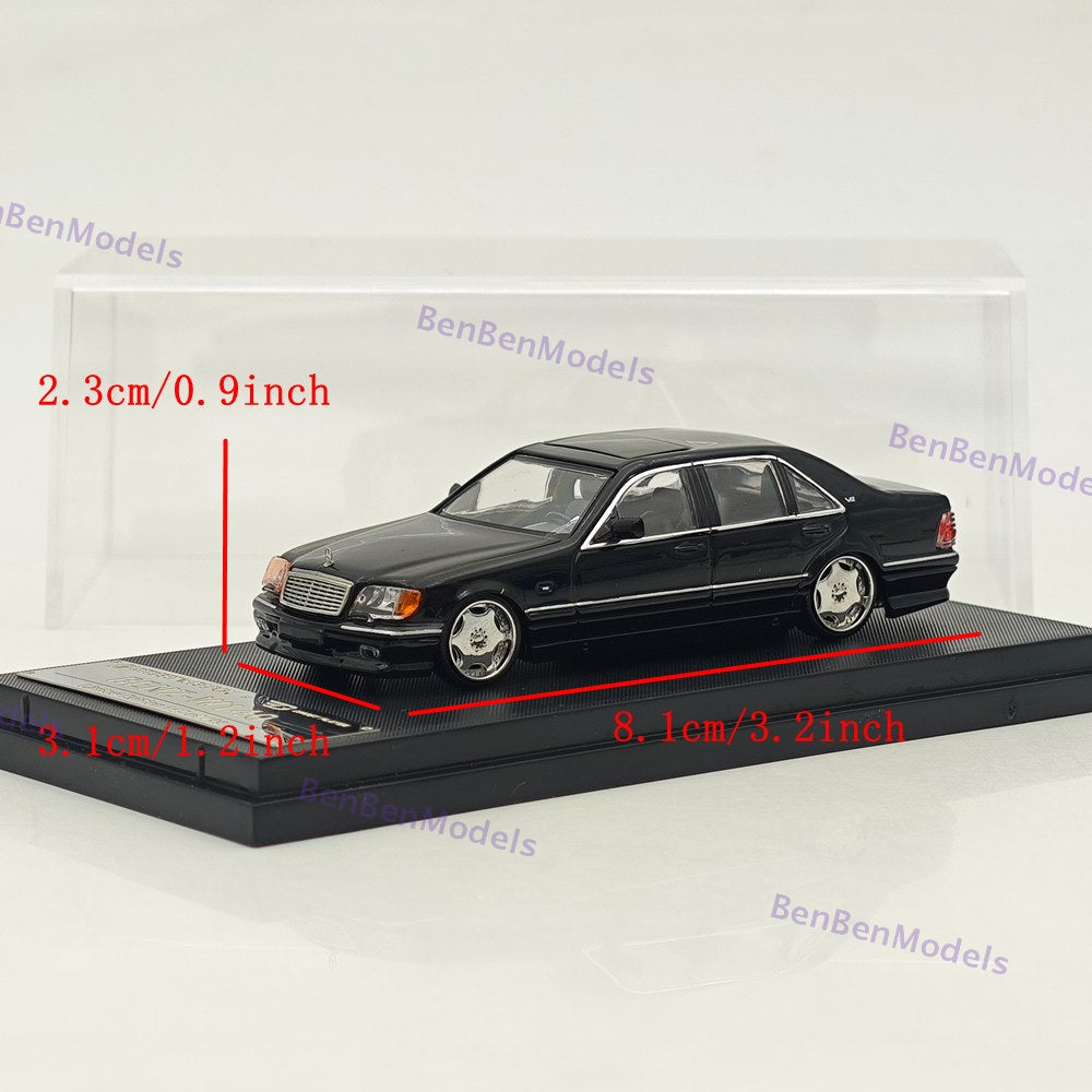 SW 1:64 W140 S600 Electroplated Wheel Hub Black Diecast Model Car