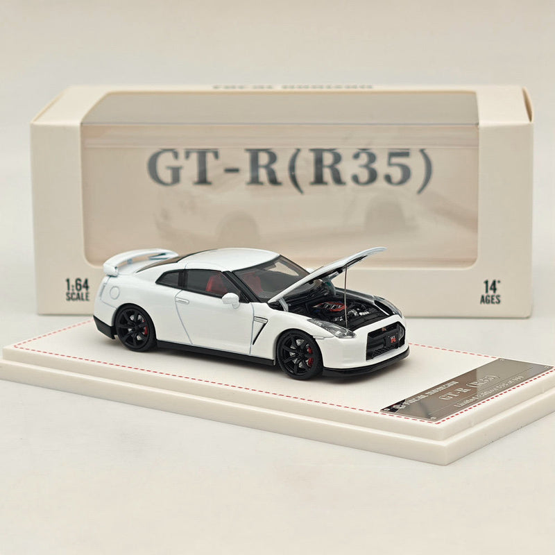 1/64 FH Nissan Skyline GTR R35 Racing Sports White Diecast Models Car Collection