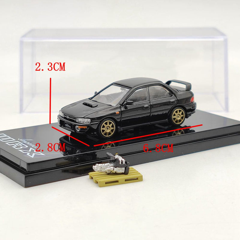 Hobby Japan 1:64 Subaru Impreza WRX GC8 1992 Version With Engine HJ642013BBK Diecast Model Toys Car Limited Collection