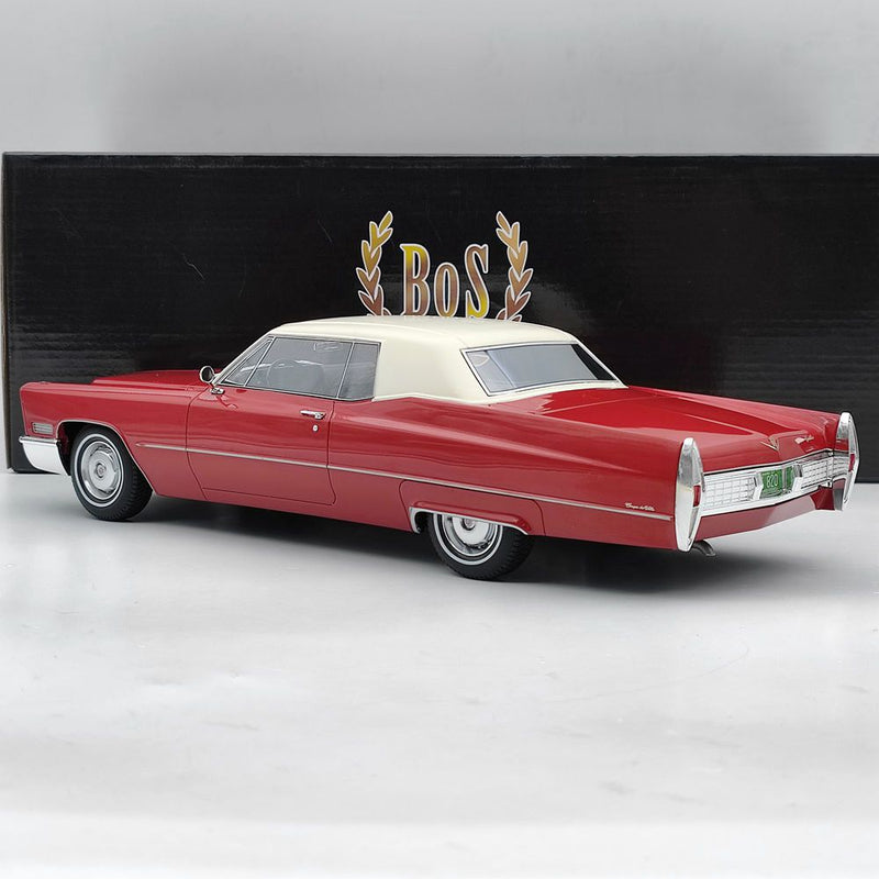 BOS 1:18 1967 Cadillac DeVille Red BOS240 Resin Model Car Limited Collection Toys Gift