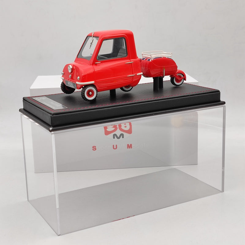 Super Unit Model 1/18 PEEL P50 w/Pav Trailer 1964 Resin Car Limited Edition Red Toy Gift