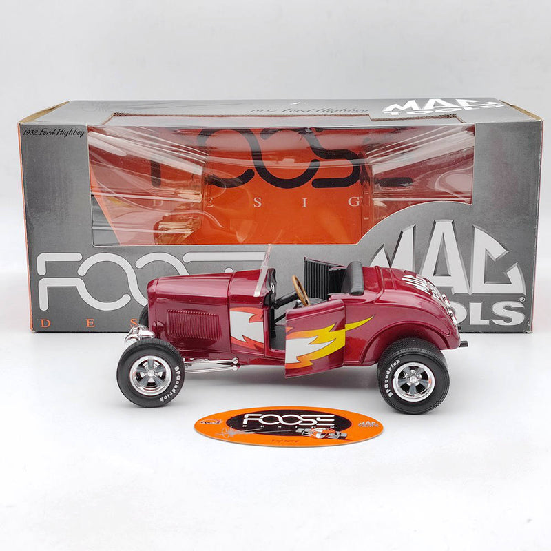 1/18 Mac Tools Funny Car FOOSE DESIGN 1932 Ford Highboy ConvertibleDiecast Model Car Limited Edition Collection Auto Toys Red Christmas Gifts