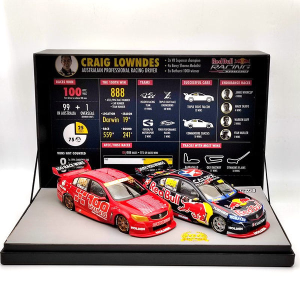 1:18 Classic Carlectables 18599 Craig Lowndes 100 ATCC/V8 Supercar Race Wins Twin Set Limited Diecast Model Collection Auto Gift