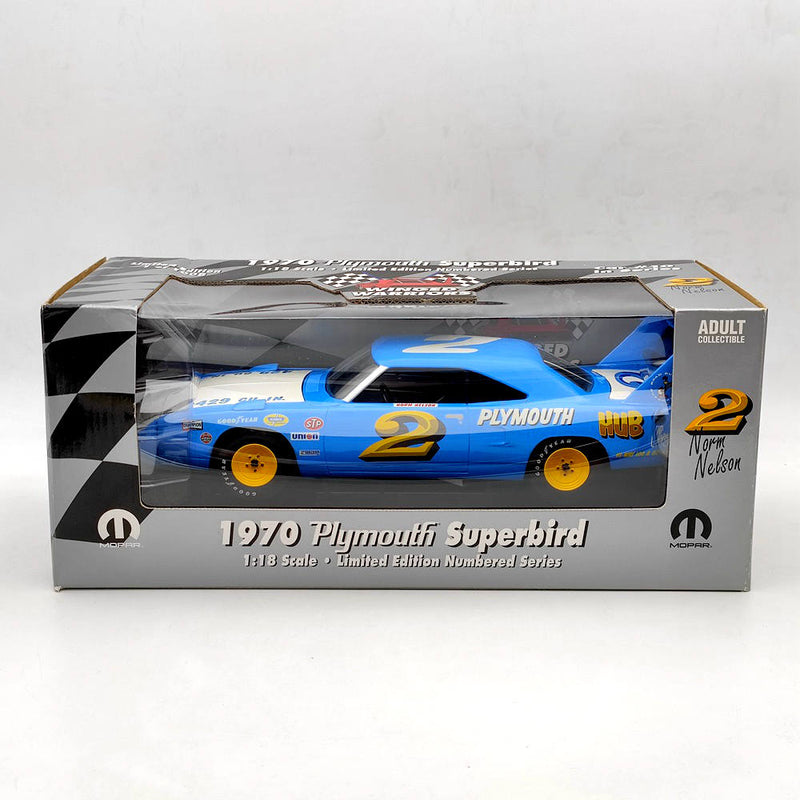 1/18 Plymouth Superbird Winged Warriors RC2 #2 Norm Nelson 1970 #29529P Diecast Model Cars Limited Edition Collection Christmas Toy Gifts