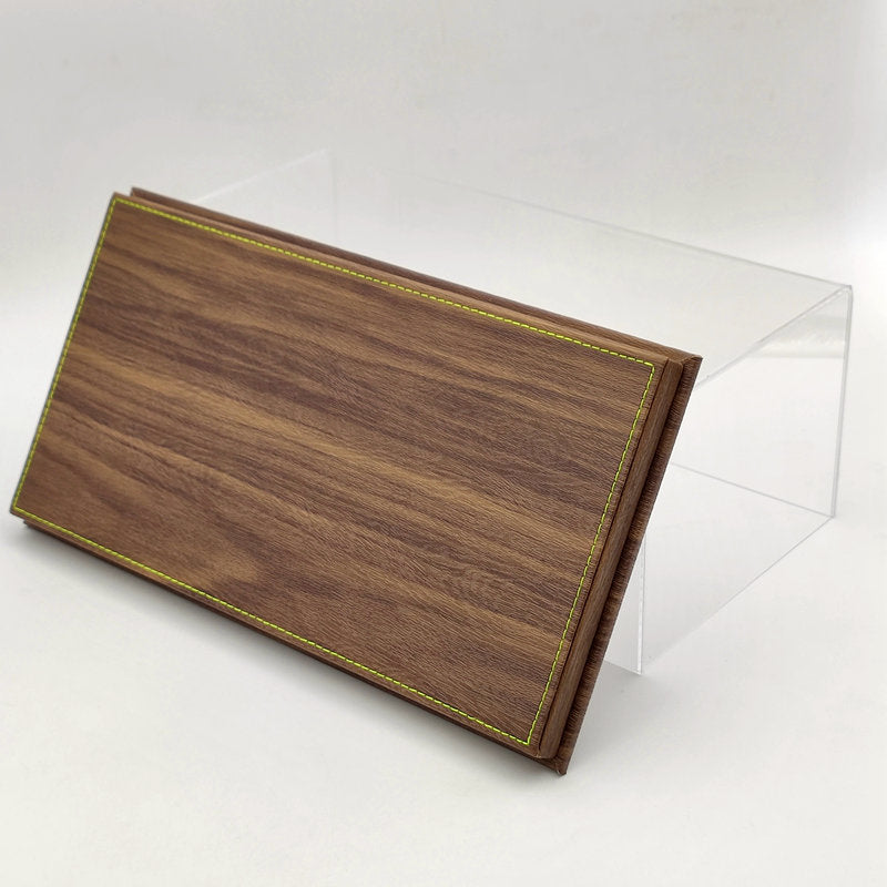 1/18 Acrylic Case Models Car Thicken Display Box Transparent Dustproof Wood Grain Leather 34cm