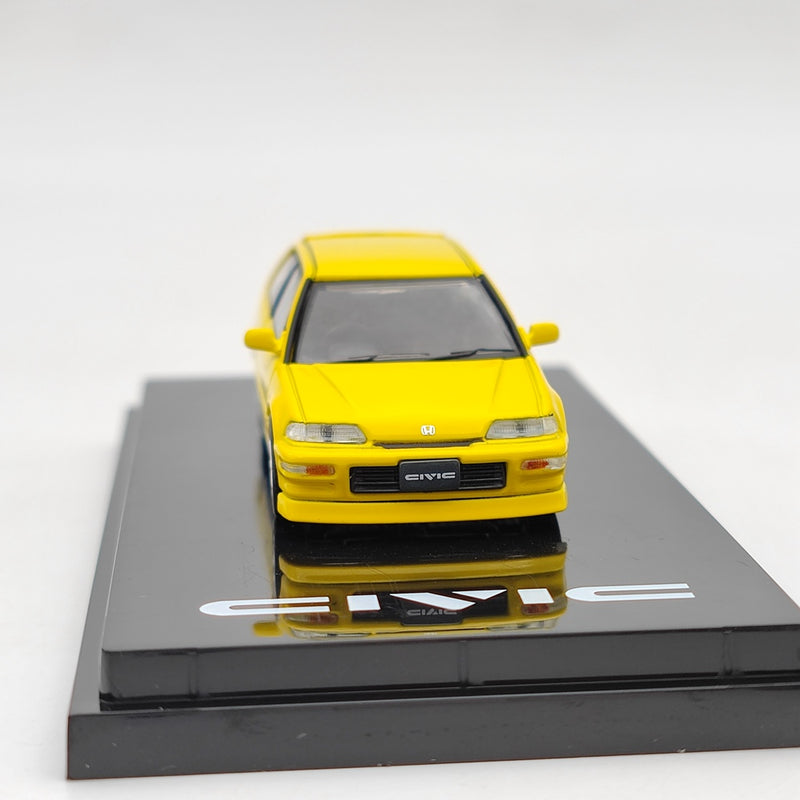 Hobby Japan HJ641031CY 1/64 Honda Civic (EF9) SiR Ⅱ Cstomized Version Yellow Diecast Model Car Collection