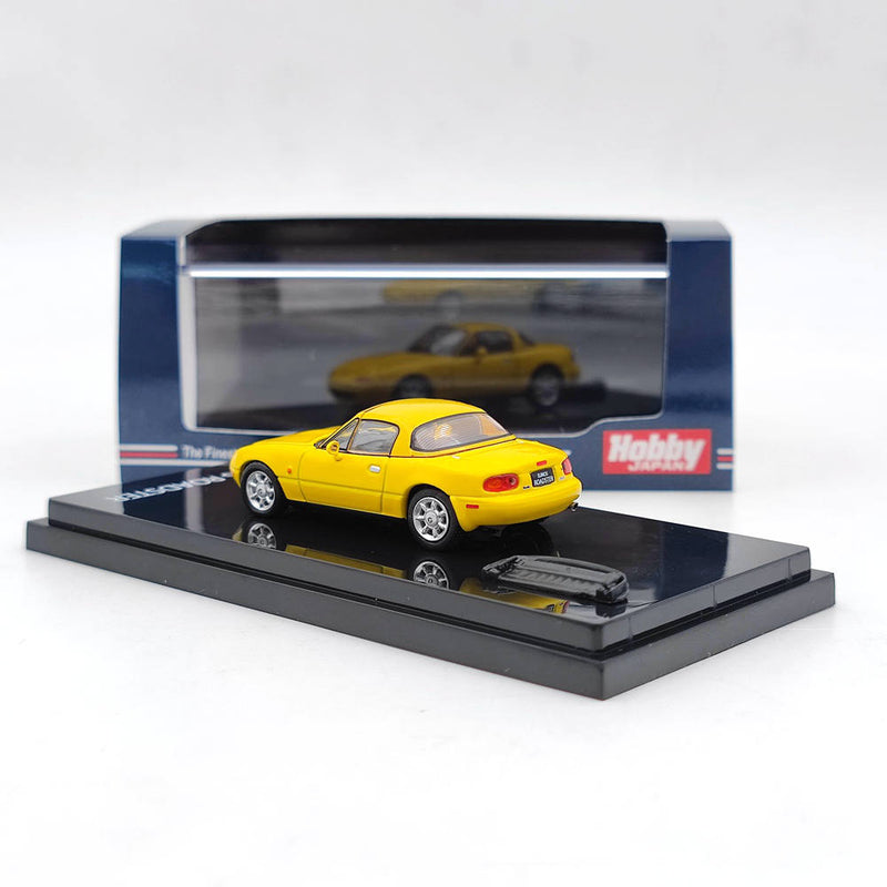 Hobby JAPAN 1:64 Mazda Eunos Roadster (NA6CE) J-LIMITED Yellow HJ641025BY Diecast Model Car Limited Collection Auto Toys