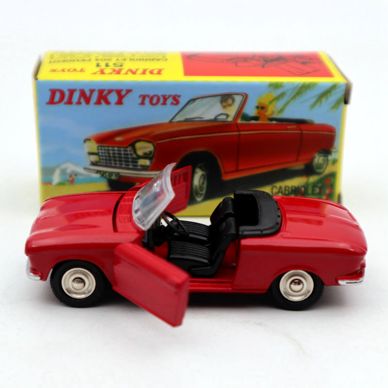 Atlas 1:43 Dinky Toys 511 Cabriolet 204 Peugeot Red Diecast models car Limited Edition Collection Toy Gift