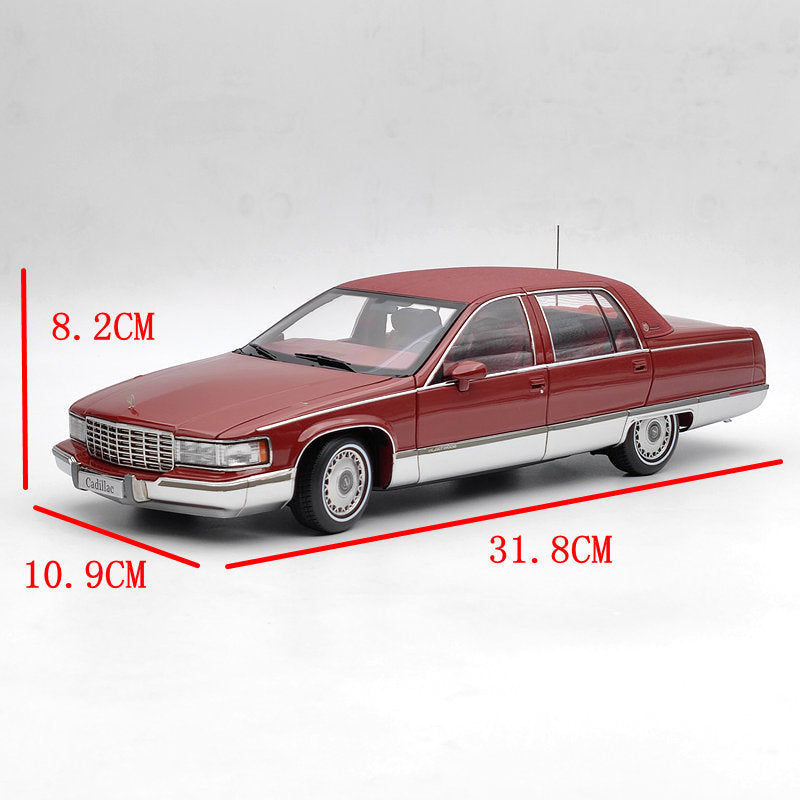 GM 1:18 1993 Cadillac Fleetwood Sedan Wine Red Diecast Models Miniature Edition Collection Gifts