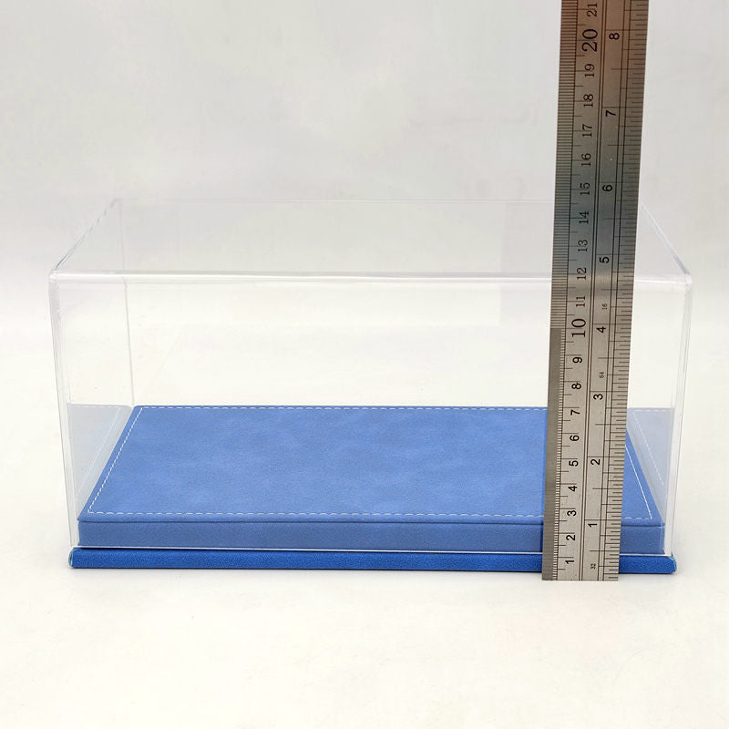 Thicken Acrylic Case Display Box Transparent Dustproof Storage Models Car Premium Base Blue Suede Gifts Boxes 23cm
