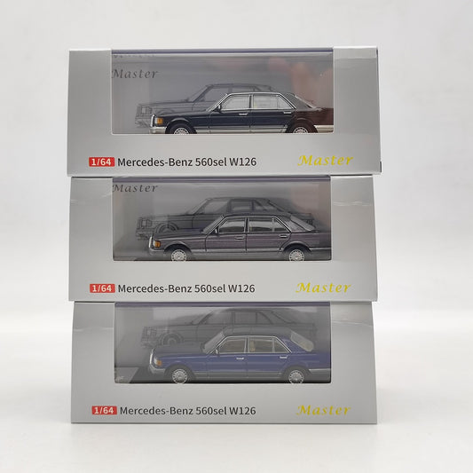 Voitures moulées sous pression Master 1:64 Mercedes-Benz S560SEL W126, jouets de collection, cadeaux 