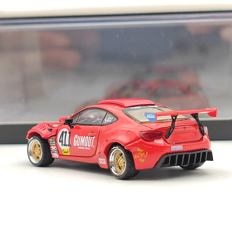 DCM 1/64 Toyota GT4586 Toyota GT86 Ferrari 458 #411 Red Modified