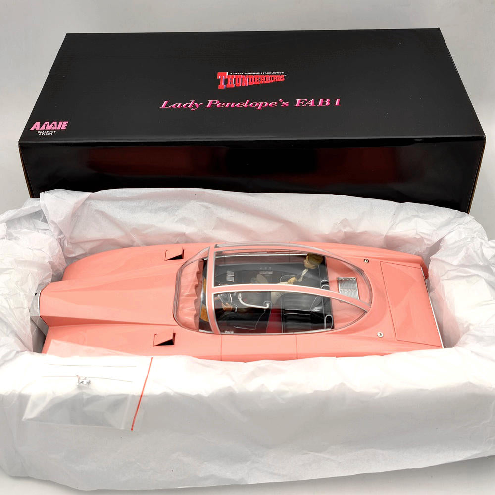 AMIE 1/18 Scale Rolls Royce Lady Penelope's Thunderbirds FAB1/FAB 1 Resin Toys Car Models Miniature Decoration Gifts Limited Collection