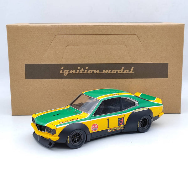 Ignition Model 1/18 Mazda Savanna (S124A) rx-3 Racing Yellow/Green IG2027 Resin Toys Car Gift