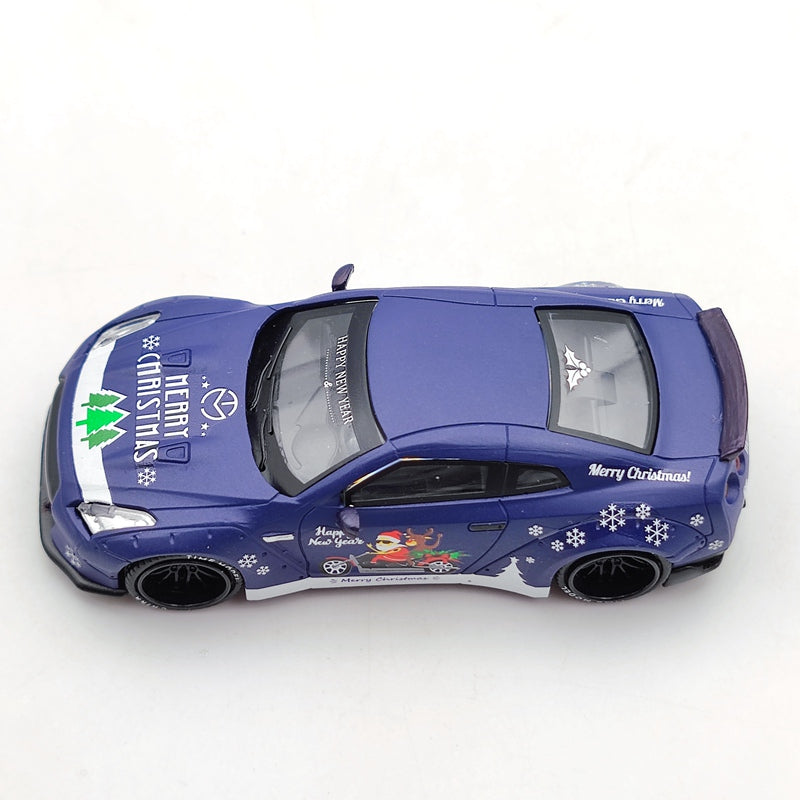 TIME MODEL 1:64 Nissan GTR R35 Christmas Diecast Toys Car Models Alloy Automobile Collection Purple New Year's Gifts