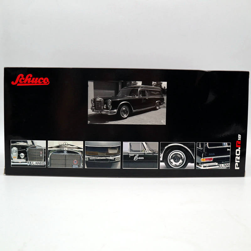 SCHUCO 1:18 Mercedes-Benz 600 HEARSE  FUNERAL CAR 1965 CARRO FUNEBRE black Resin Models Car