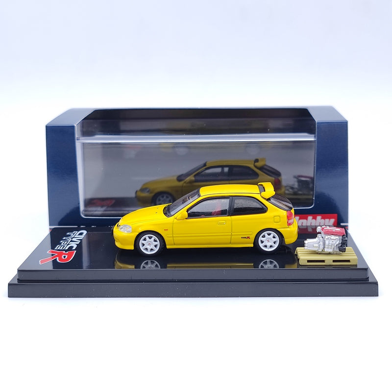 Hobby Japan HJ642016Y 1/64 Honda Civic TYPE R (EK9) With Engine Display  Model