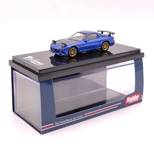 Hobby Japan HJ643007BBL 1/64 Mazda RX-7 FD3S A-Spec. GT WING Blue Diecast Toy Car Model Gift