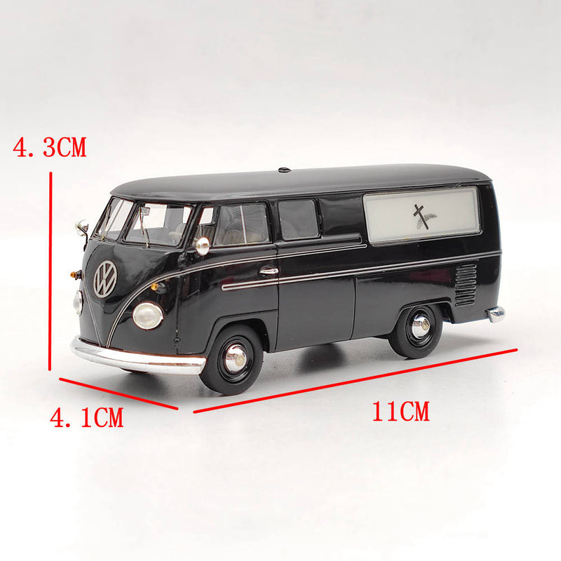 1/43 SCHUCO JAGUAR E-TYPE & VOLKSWAGEN T1 1961 FUNERAL CAR - black Resin Toy Car Model Gift