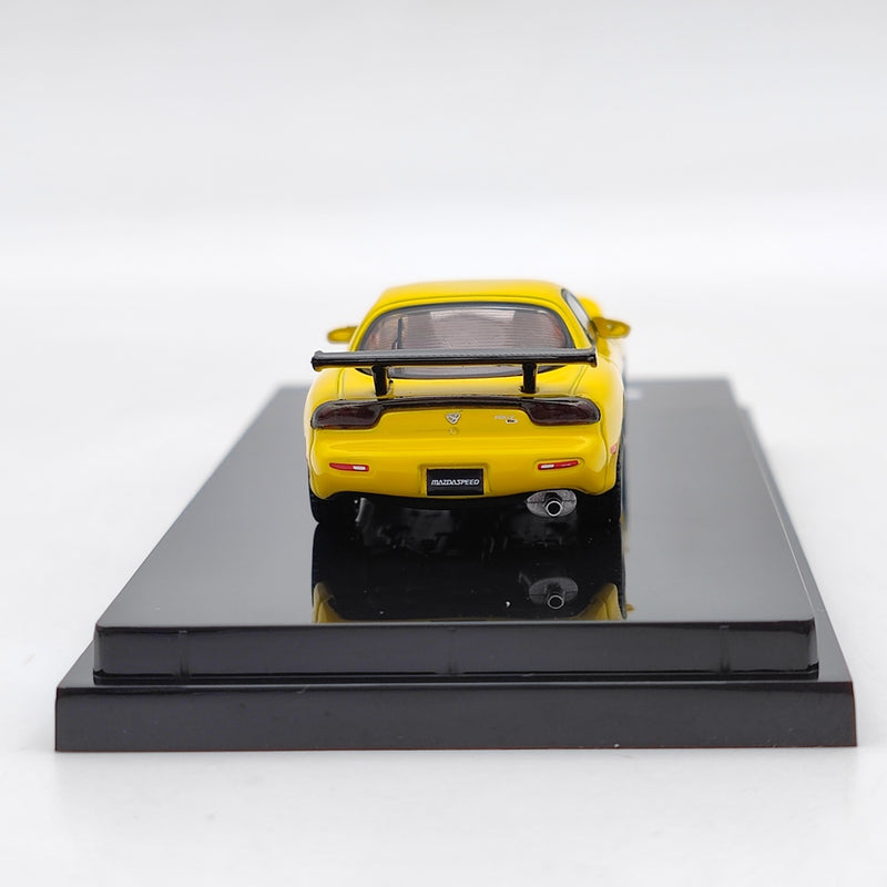 Hobby Japan HJ643007BY 1/64 Mazda RX-7 FD3S A-Spec. GT WING Yellow Diecast Toy Car Model Gift