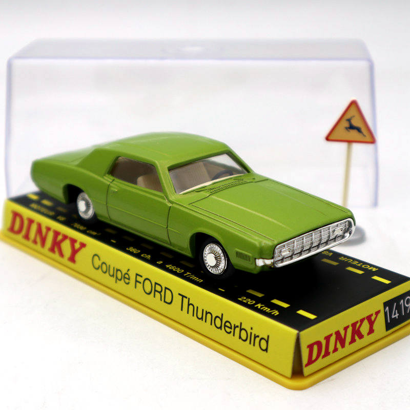 10pcs 1/43 Atlas Dinky toys 1419 COUPE FORD THUNDERBIRD Green Diecast Models Toys car Gift Collection